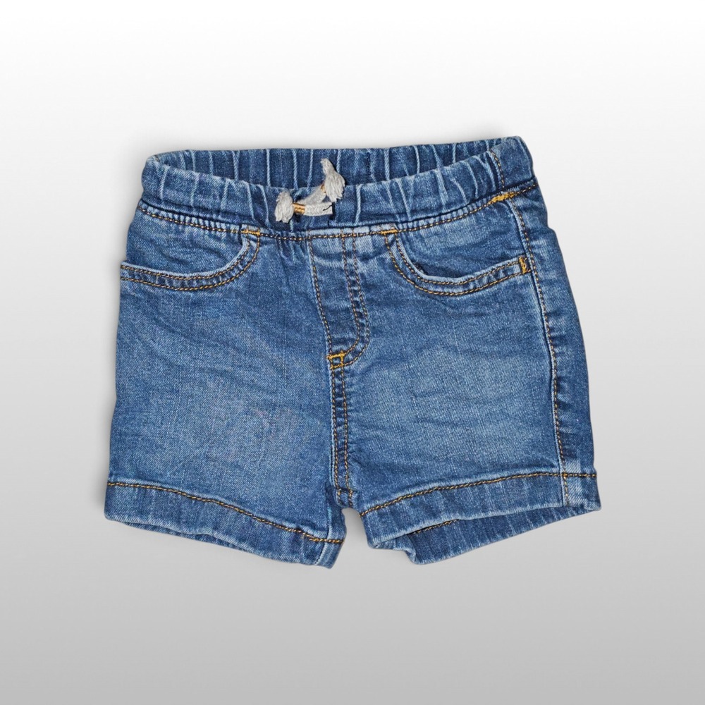 Baby Jumping Beans Denim Shorts Elastic Waist Casual Blue 12 Months Toddler
